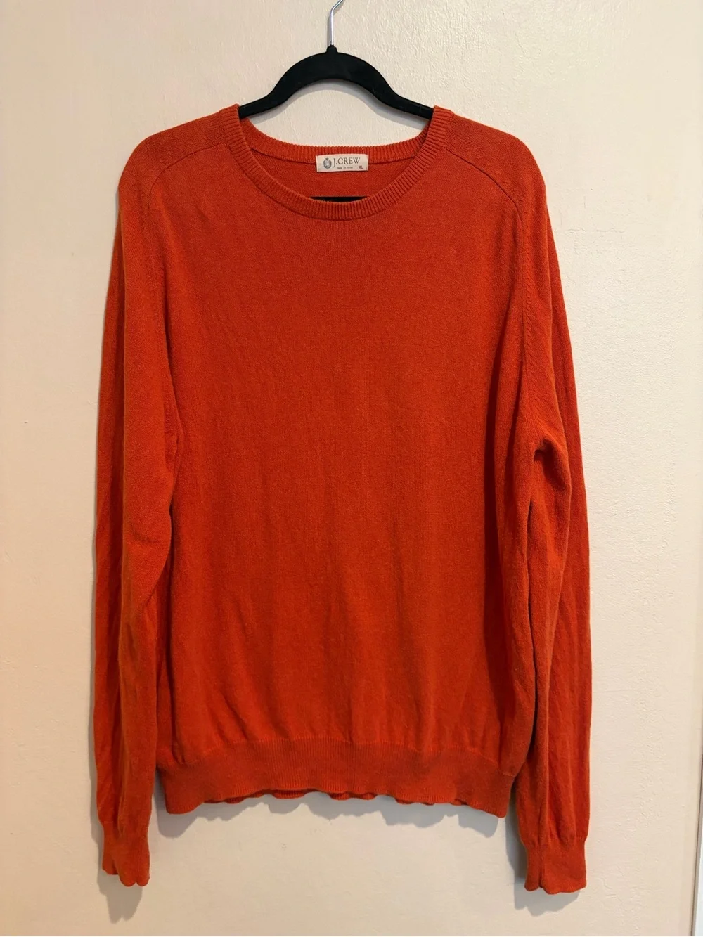 Vintage J. Crew Men’s Autumn Orange Crew Sweater, Big & Tall, Thanksgiving